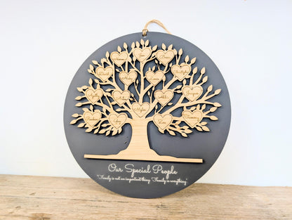 Personalized Wooden Family Tree Sign: Custom Keepsake Gift
