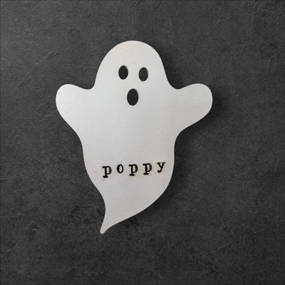 Personalized Ghost Family Halloween Fridge Magnets: Wooden Decor