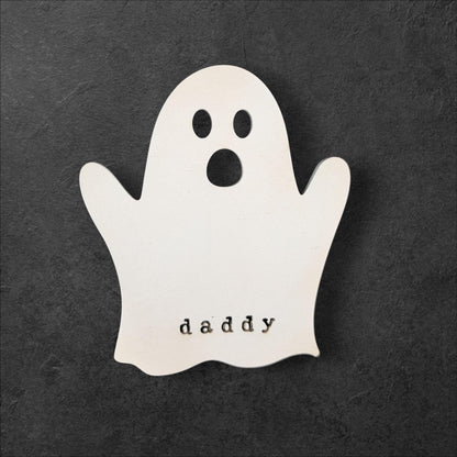 Personalized Ghost Family Halloween Fridge Magnets: Wooden Decor