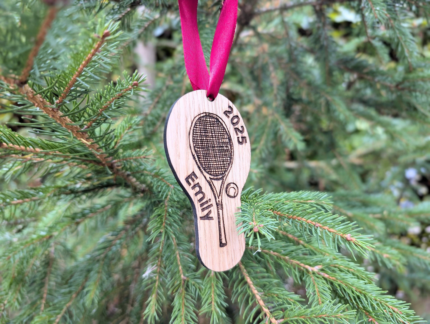 Personalised Gift for Tennis Lover. Personalised Tennis Christmas Bauble. Christmas Gift for Tennis Player. Personalised Tennis Ornament