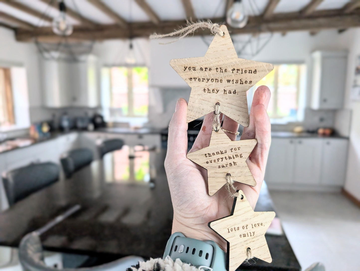 Personalised Friend Gift. Wooden Personalised Stars Best Friend Gift. Gift for Her. Birthday or Christmas Gift for Friend. Friendship Gift.